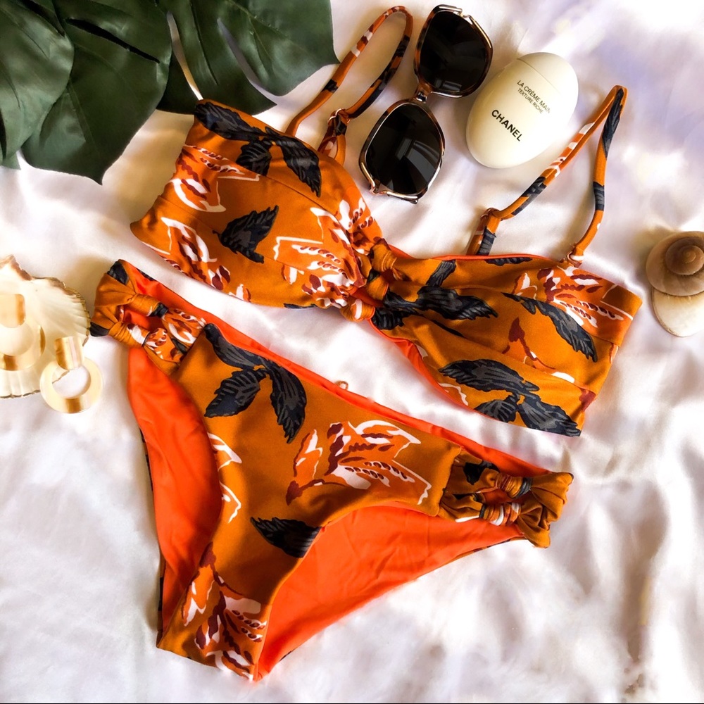 Orange Floral Bikini
